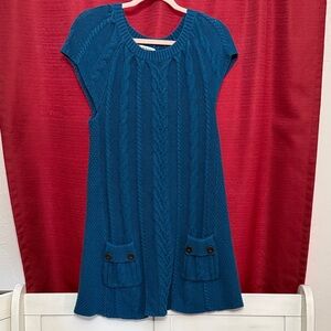 Style & Co. Teal Short Sleeve Sweater Dress